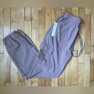 Love Tree pants cargo light joggers light mauve drawstring size medium NWT